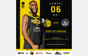 Lire la suite à propos de l’article 𝗡𝗠𝟮 : Stade Montois Basket Masculin vs A.S. Niort Basket 🐝🏀🟡⚫